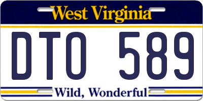 WV license plate DTO589