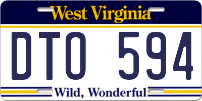WV license plate DTO594