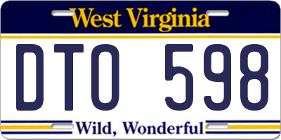 WV license plate DTO598