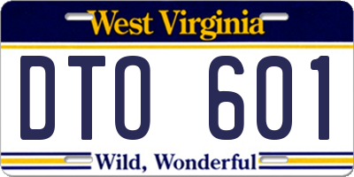 WV license plate DTO601