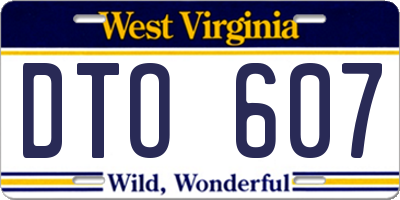 WV license plate DTO607