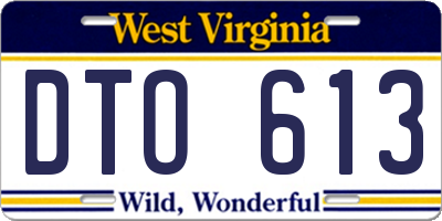 WV license plate DTO613