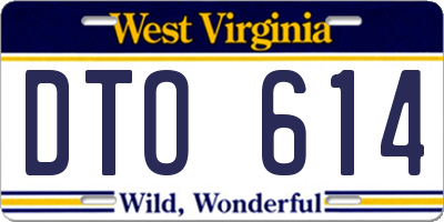 WV license plate DTO614