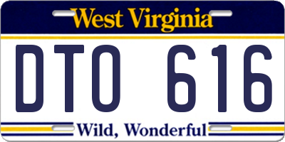 WV license plate DTO616