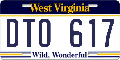 WV license plate DTO617