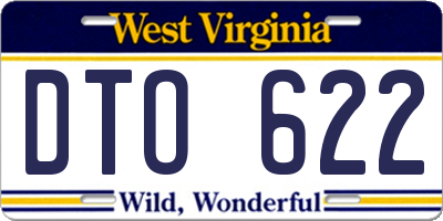 WV license plate DTO622