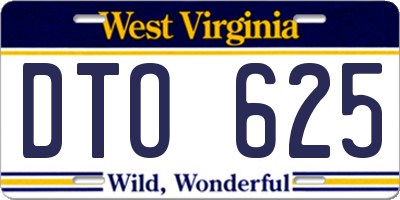 WV license plate DTO625