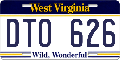 WV license plate DTO626