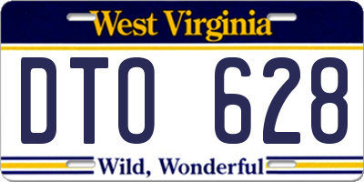 WV license plate DTO628