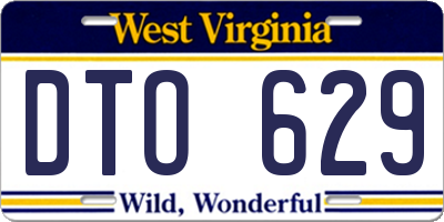 WV license plate DTO629