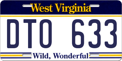 WV license plate DTO633
