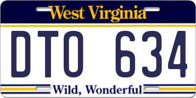 WV license plate DTO634