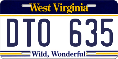 WV license plate DTO635