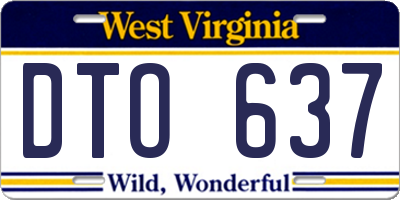 WV license plate DTO637
