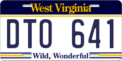 WV license plate DTO641