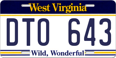 WV license plate DTO643