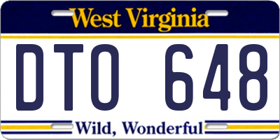 WV license plate DTO648