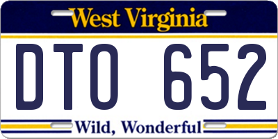 WV license plate DTO652