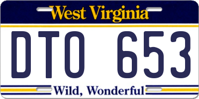 WV license plate DTO653