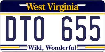 WV license plate DTO655