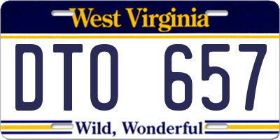 WV license plate DTO657