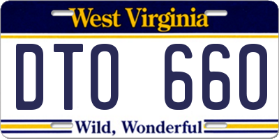 WV license plate DTO660