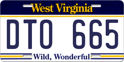 WV license plate DTO665
