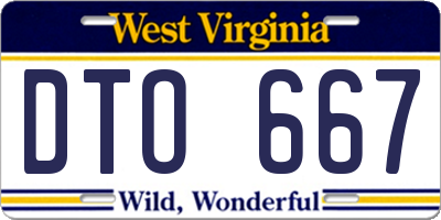 WV license plate DTO667
