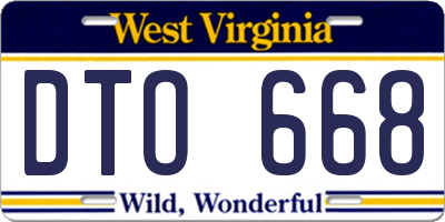 WV license plate DTO668