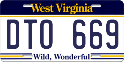 WV license plate DTO669