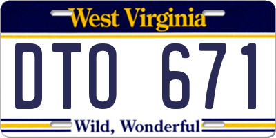 WV license plate DTO671