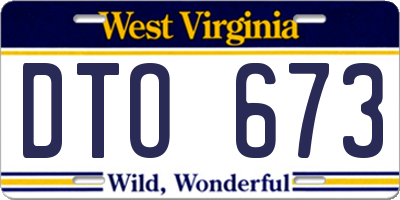 WV license plate DTO673