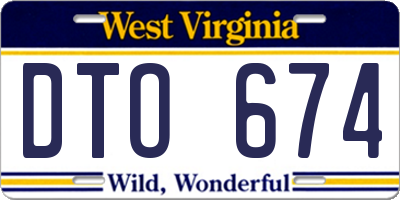 WV license plate DTO674