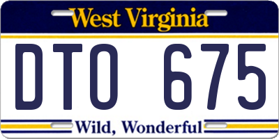 WV license plate DTO675