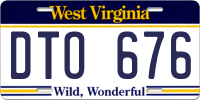 WV license plate DTO676