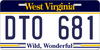 WV license plate DTO681