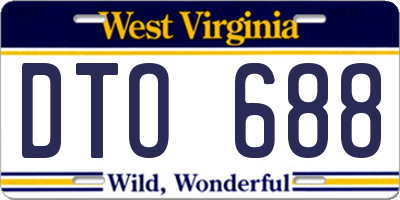 WV license plate DTO688