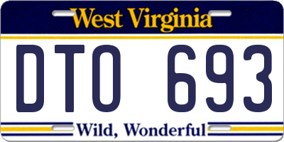WV license plate DTO693
