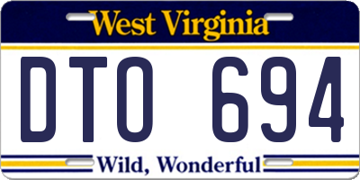 WV license plate DTO694