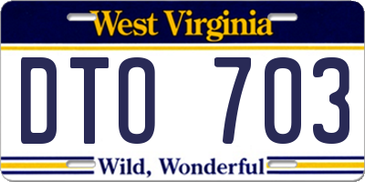 WV license plate DTO703