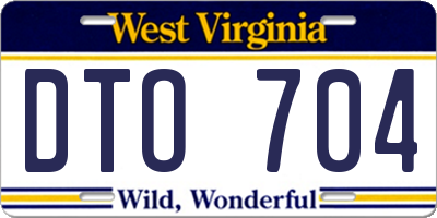 WV license plate DTO704