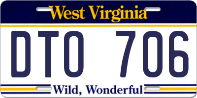 WV license plate DTO706