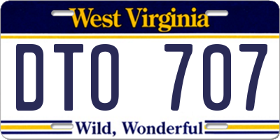 WV license plate DTO707