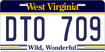 WV license plate DTO709