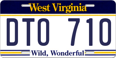 WV license plate DTO710