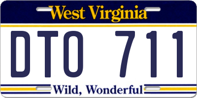 WV license plate DTO711