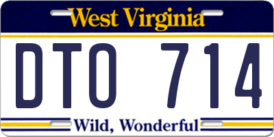 WV license plate DTO714
