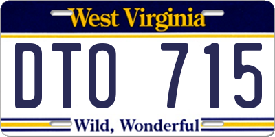 WV license plate DTO715