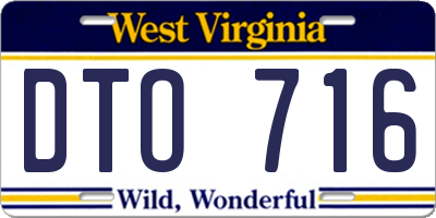 WV license plate DTO716