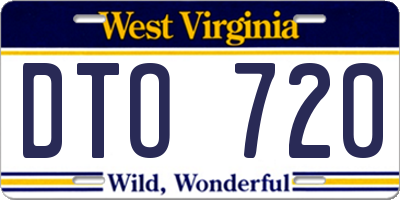 WV license plate DTO720